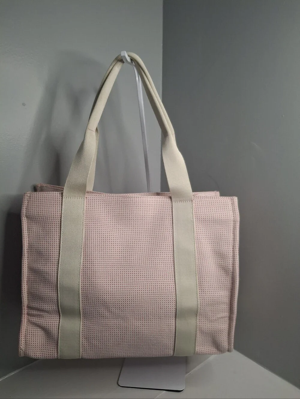 Ampere Creations Margo Pink Cotton Canvas Tote Crossbody Bag NWT + Bag Charm
